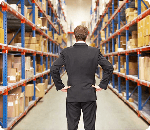 Warehouse worker with hardhat